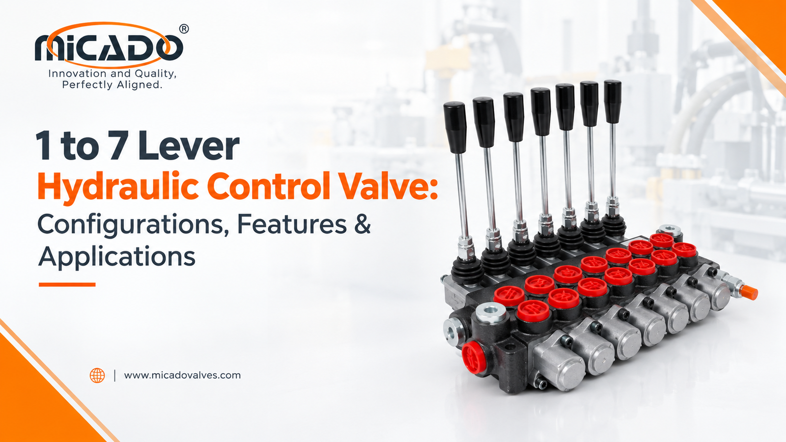 1 to 7 lever hydraulic control valve with multiple sections for mobile machinery