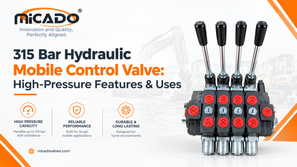 315 bar hydraulic mobile control valve for heavy-duty machinery