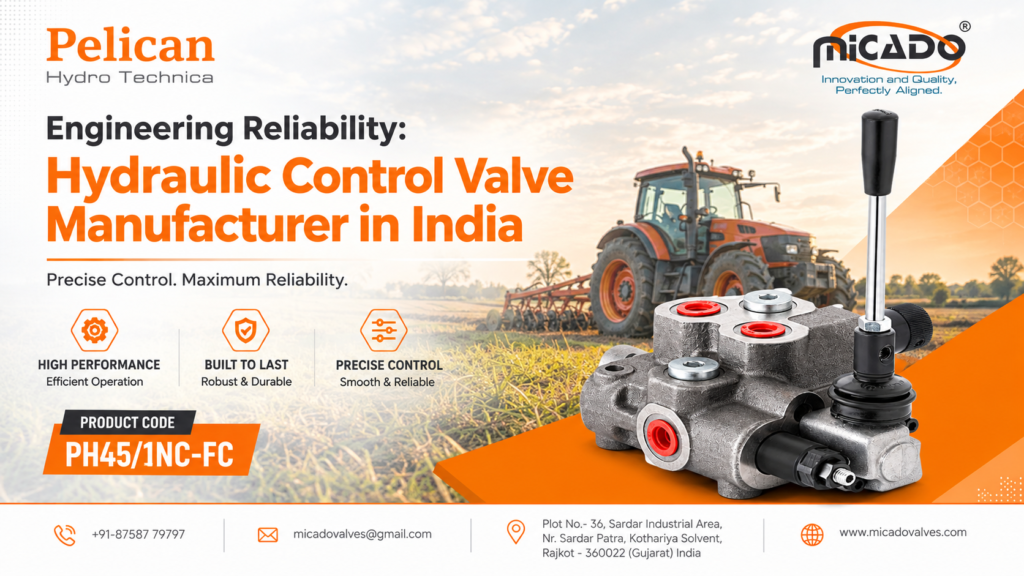Hydraulic control valve manufactured by Micado Valves in India