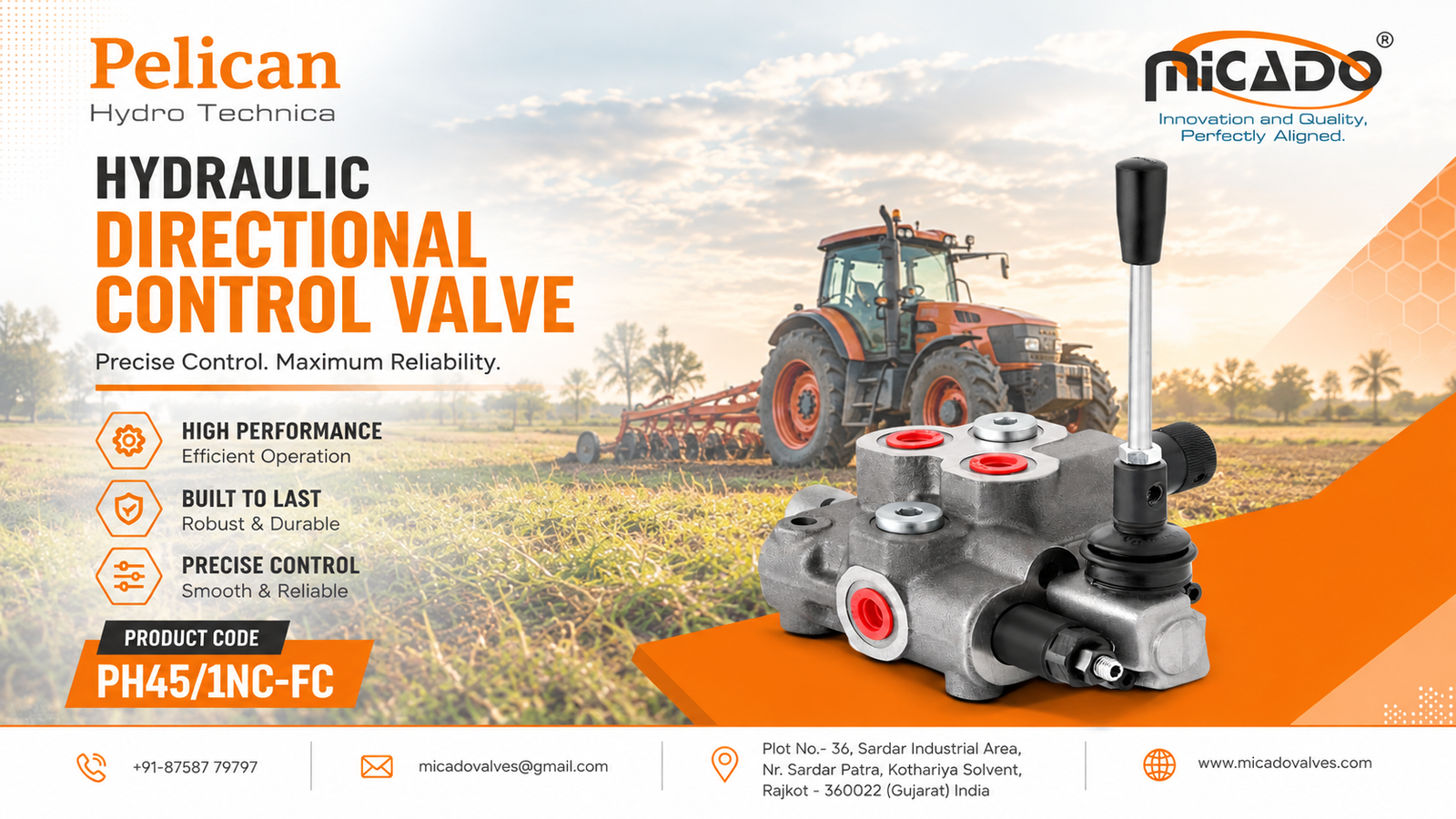 Hydraulic directional control valve manufacturer in India — precision-engineered valve