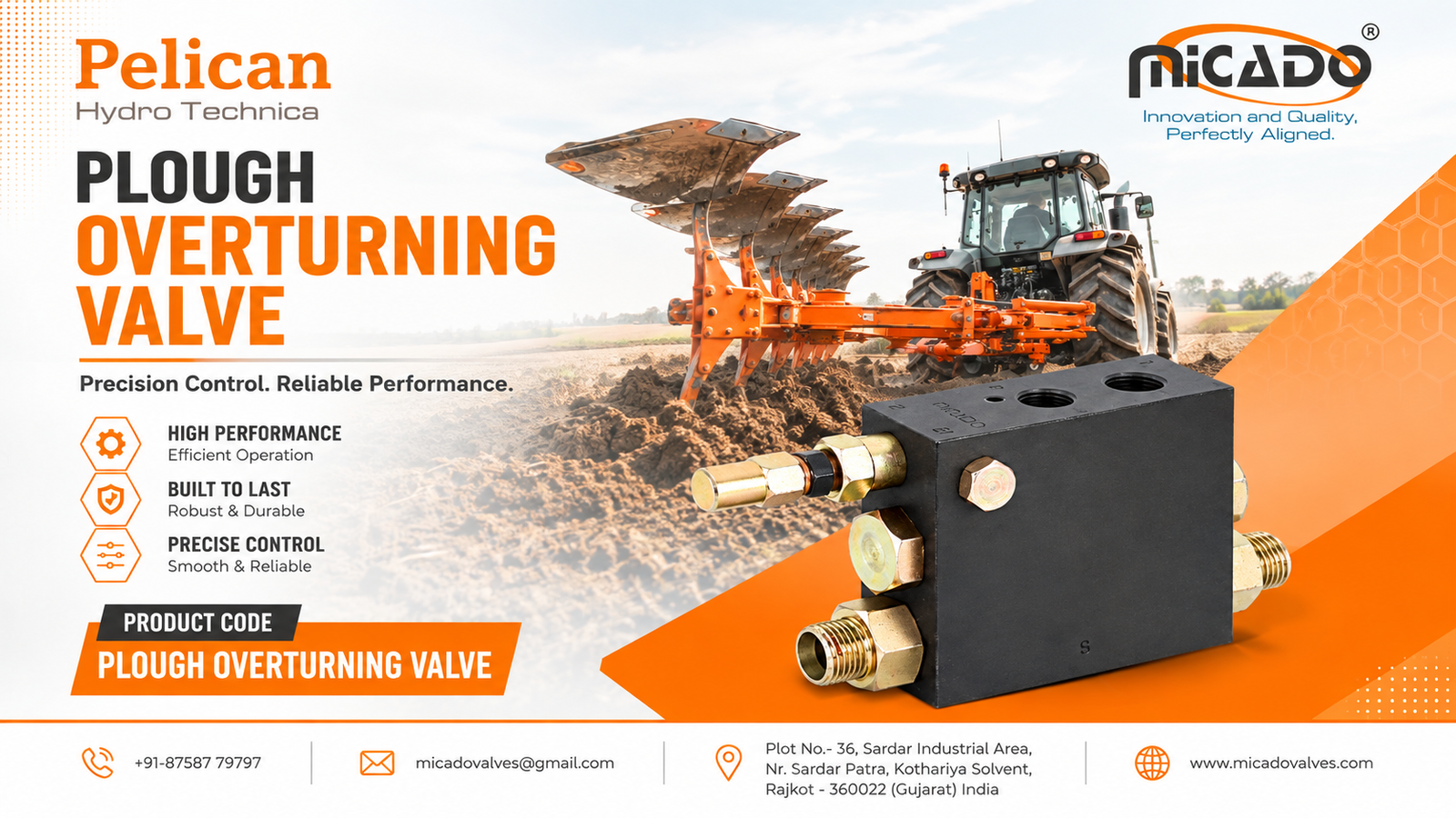 Plough Overturning Valve Manufacturers in India producing hydraulic valves